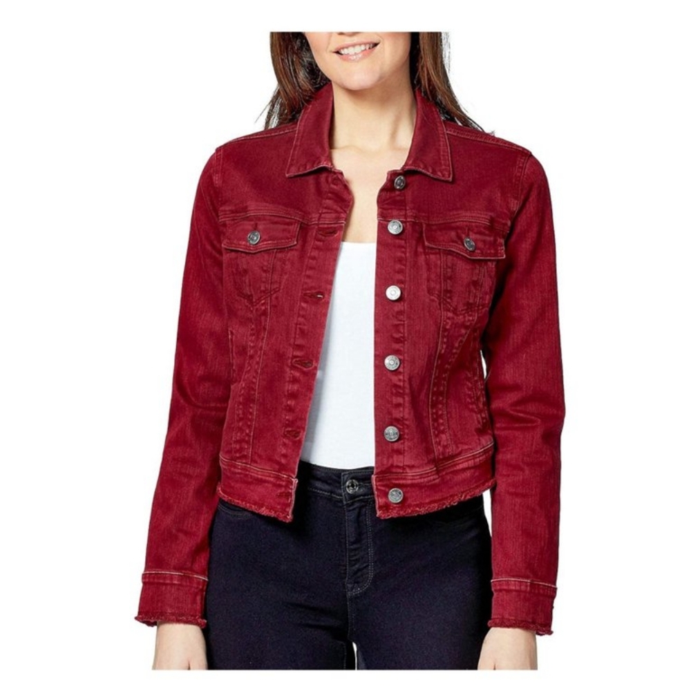 Small Cabernet/burgundy Nine West Jeans' Sarah denim jacket